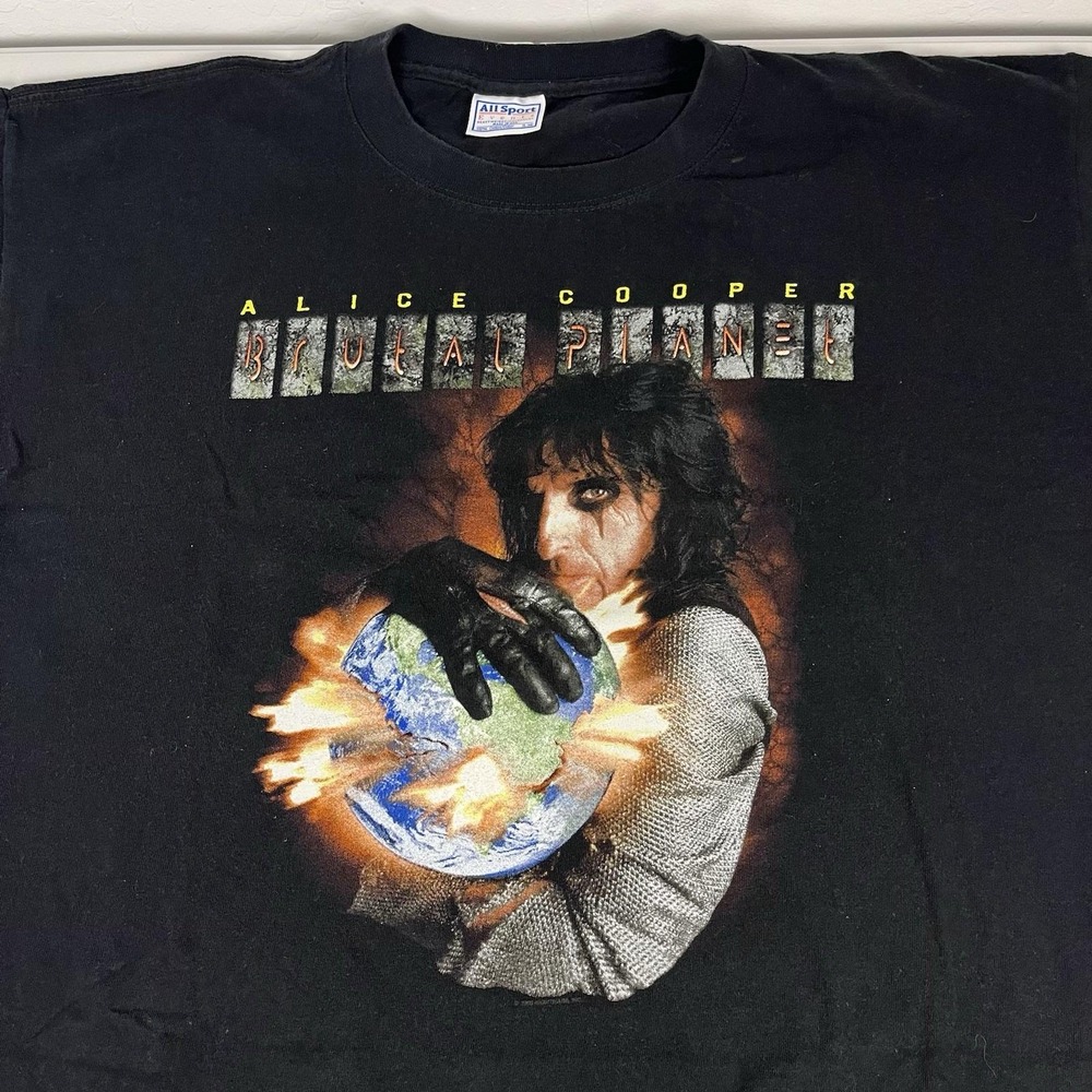 Vintage Alice Cooper Brutal Planet 2000 Tour Shirt Mens Black Graphic Tee XL